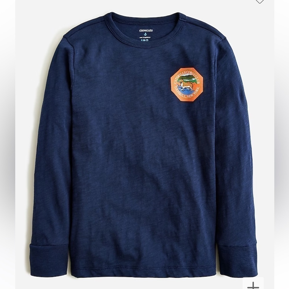 J crew Kids' long-sleeve "corgi club" graphic T-shirt